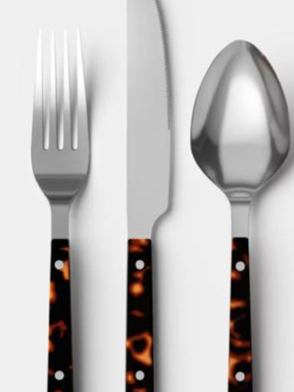 * Three-Piece Tortoise Shell Flatware Set Stainless Steel Threshold new